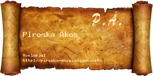 Piroska Ákos névjegykártya