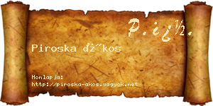 Piroska Ákos névjegykártya